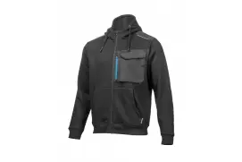 Кофта робоча Hoegert THEO HT5K903-L з капюшоном 65% бавовна/35% поліестер чорна, L (52)