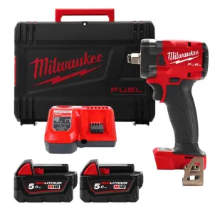 Гайковерт акумуляторний безщітковий 1/2'' MILWAUKEE, M18 FIW2P12-502X, 339Нм, з піном (зарядний пристрій M12-18 FC, 2 акумулятор №1