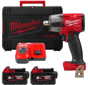 Гайковерт аккумуляторный бесщеточный 1/2'' MILWAUKEE, M18 FMTIW2P12-502X, 881Нм, с пеном (зарядное устройство M12-18 FC, 2 аккумулята) №1