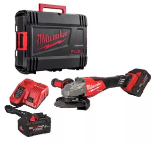 Шліфмашина кутова - болгарка акумуляторна безщіткова MILWAUKEE, M18 FHSAG125XB2-802X, 1800Вт діаметр 125мм (зарядний пристрій M1 №2