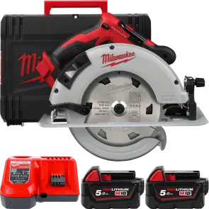 Пила дисковая ручная аккумуляторная MILWAUKEE, M18 BLCS66-502X, диаметр 165мм (зарядное устройство M12-18 FC, 2 аккумулятора M18 B5 5А №1
