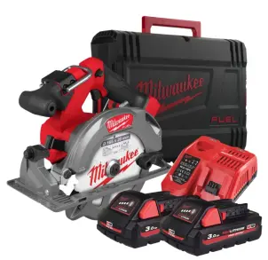 Пила дисковая ручная аккумуляторная MILWAUKEE, M18 FCS552-302X, диаметр 165мм (зарядное устройство М12-18 FC, 2 аккумулятора М18 НВ3 3А №9