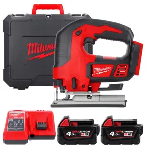 Лобзик акумуляторний MILWAUKEE, M18 BJS-402С (зарядний пристрій М12-18 С, 2 акумулятори М18 В4 4Аг, аксесуари, кейс) №1