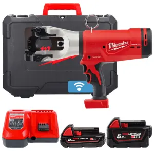Кабелеріз гідравлічний акумуляторний MILWAUKEE, M18 HCC45-522C (зарядний пристрій M12-18 FC, 1 акумулятор М18 В2 2Аг, 1 акумулят №1