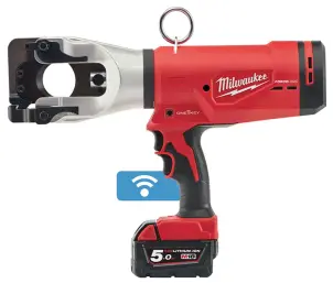 Кабелеріз гідравлічний акумуляторний MILWAUKEE, M18 HCC45-522C (зарядний пристрій M12-18 FC, 1 акумулятор М18 В2 2Аг, 1 акумулят №2