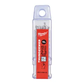 Сверло по металлу THUNDERWEB HSS-G MILWAUKEE DIN338, диаметр 2,3х53х27мм, (10шт), пластиковая коробка №1