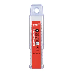 Сверло по металлу THUNDERWEB HSS-G MILWAUKEE DIN338, диаметр 2,9х61х33мм, (10шт), пластиковая коробка №1