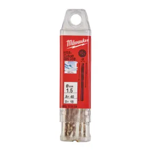 Свердло по металу HSS-Co MILWAUKEE DIN338, діаметр 1,5х40х18мм, (10шт), пластикова коробка №1