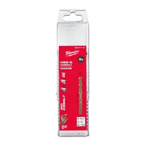 Свердло по металу HSS-Co MILWAUKEE DIN338, діаметр 10,2х133х87мм, (5шт), пластикова коробка №1