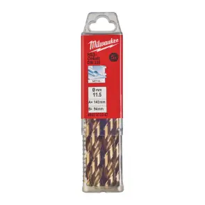 Свердло по металу HSS-Co MILWAUKEE DIN338, діаметр 11,5х142х94мм, (5шт), пластикова коробка №1