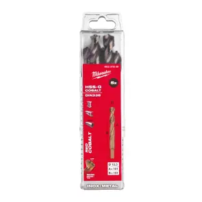 Свердло по металу HSS-Co MILWAUKEE DIN338, діаметр 12,5х150х101мм, (5шт), пластикова коробка №1
