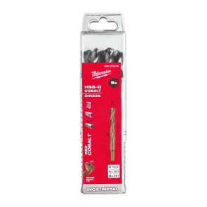 Свердло по металу HSS-Co MILWAUKEE DIN338, діаметр 13,0х150х101мм, (5шт), пластикова коробка №1