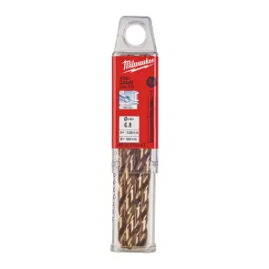 Свердло по металу HSS-Co MILWAUKEE DIN338, діаметр 6,8х109х69мм, (5шт), пластикова коробка №1