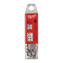 Сверло по металлу HSS-G MILWAUKEE, DIN 1412 C, диаметр 3,3х49х12мм, двухстороннее, (10шт), пластиковая коробка