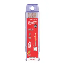 Свердло по металу RedHEX SHOCKWAVE HSS-TiN MILWAUKEE, діаметр 2,5х62х19мм, (10шт), пластикова коробка