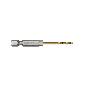 Свердло по металу RedHEX SHOCKWAVE HSS-TiN MILWAUKEE, діаметр 2,5х62х19мм, (10шт), пластикова коробка №2