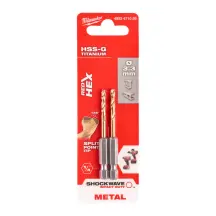 Сверло по металлу RedHEX SHOCKWAVE HSS-TiN MILWAUKEE, диаметр 3,3х67х24мм, (2шт)