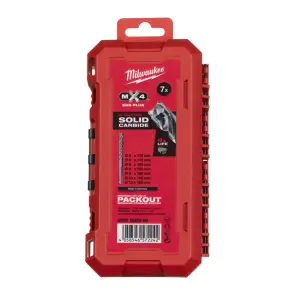 Набір бурів SDS-PLUS MX4 PACKOUT MILWAUKEE, (діаметри 5/6/6/8/8/10/12 мм) Set 1, (7шт) пластиковий кейс №1