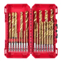 Набор сверл по металлу RedHEX SHOCKWAVE HSS-TiN PACKOUT MILWAUKEE, (диаметры 2/2,5/3/3,2/3,5/4/ 4,5/4,8/5/5,5/6/ 6,5/7/7,5/8/8,
