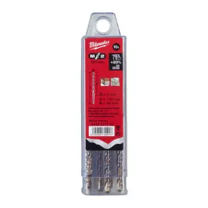 Бур SDS-PLUS M2 MILWAUKEE, діаметр 5,0х110х50мм, (10шт), пластикова коробка №1