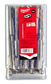 Бур SDS-PLUS M2 MILWAUKEE, діаметр 5,0х110х50мм, (50шт), пластикова коробка №1