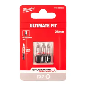 Біта SHOCKWAVE MILWAUKEE, TX7, 25мм, (3шт) №2
