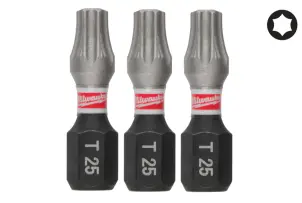 Біта SHOCKWAVE MILWAUKEE, TX25, 25мм, (3шт) №1