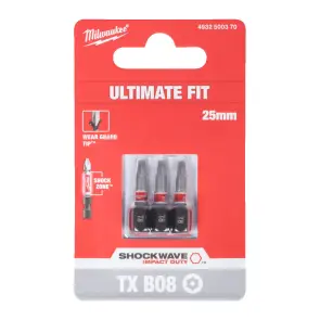 Біта SHOCKWAVE MILWAUKEE, TX BO8, 25мм, (3шт) №2