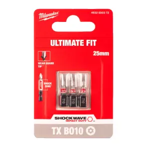 Біта SHOCKWAVE MILWAUKEE, TX BO10, 25мм, (3шт) №2