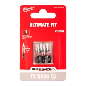 Біта SHOCKWAVE MILWAUKEE, TX BO30, 25мм, (3шт) №2