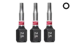 Біта SHOCKWAVE MILWAUKEE, Hex2,5, 25мм, (3шт) купити в Києві