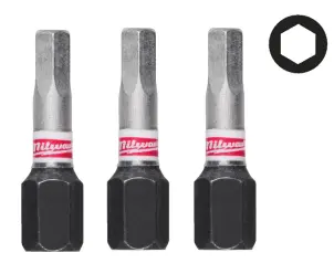 Біта SHOCKWAVE MILWAUKEE, Hex4, 25мм, (3шт) №1