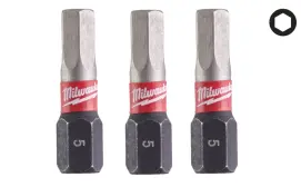 Біта SHOCKWAVE MILWAUKEE, Hex5,0, 25мм, (3шт)