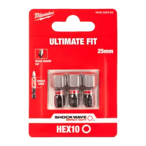 Біта SHOCKWAVE MILWAUKEE, Hex10, 25мм, (3шт) №2