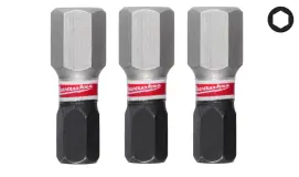 Біта SHOCKWAVE MILWAUKEE, Hex8, 25мм, (3шт)