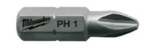 Біта MILWAUKEE, PH2, 25мм, (25шт), пластикова коробка №3
