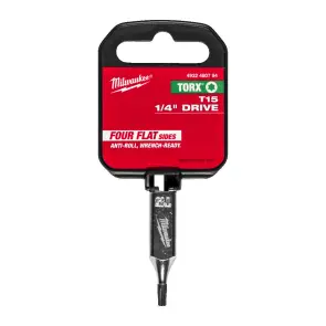 Головка торцева хромована 1/4'' MILWAUKEE з бітою Torx, T15 №2