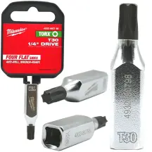 Головка торцева хромована 1/4'' MILWAUKEE з бітою Torx, T30 купити в Україні