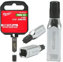 Головка торцевая хромированная 1/4'' MILWAUKEE с битой Torx, T40