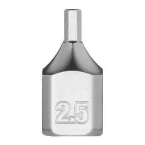 Головка торцева хромована 1/4'' MILWAUKEE укорочена з бітою Hex, 2,5мм №1