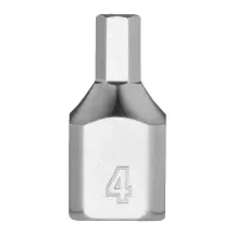 Головка торцевая хромированная 1/4'' MILWAUKEE укороченная с битой Hex, 4мм