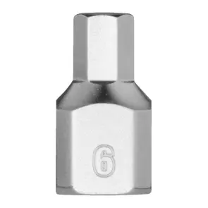 Головка торцева хромована 1/4'' MILWAUKEE укорочена з бітою Hex, 6мм №1