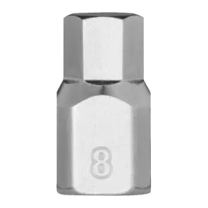Головка торцева хромована 1/4'' MILWAUKEE укорочена з бітою Hex, 8мм №1