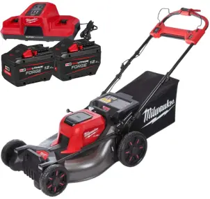 Газонокосарка акумуляторна безщіткова самохідна MILWAUKEE, M18 F2LM53-122 (2х18В), 53см (зарядний пристрій M18 DBSC, 2 акумулято №1