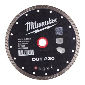Диск алмазний MILWAUKEE DUT 230, діаметр 230мм (керамічна плитка/чистий різ) №2