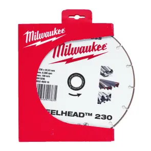 Диск алмазный Speedcross STEELHEAD 230 MILWAUKEE, диаметр 230мм, (металл, нержавейка) №1