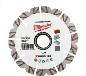 Диск алмазный Speedcross MILWAUKEE XHUDD 125, диаметр 125мм (железобетон, гранит, кирпич) №2