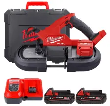 Пила ленточная аккумуляторная MILWAUKEE, M18 FBS85-202C (зарядное устройство M12-18 FC, 2 аккумулятора М18 В2 2Ач, аксессуары, кейс)