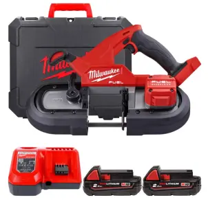 Пила ленточная аккумуляторная MILWAUKEE, M18 FBS85-202C (зарядное устройство M12-18 FC, 2 аккумулятора М18 В2 2Ач, аксессуары, кейс) №1