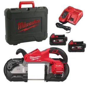 Пила ленточная аккумуляторная MILWAUKEE, M18 FBS127-502C (зарядное устройство M12-18 FC, 2 аккумулятора М18 В5 5Ач, кейс) №1